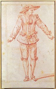 Een danser van de Parijse Opera door Jean Antoine Watteau